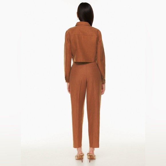 NWT * wilfred jacket + pant LINEN set * anise brown carrot little cropped - Picture 4 of 13